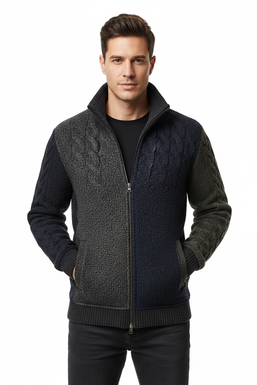Cardigan Hombre Slim Fit con Cierre Completo