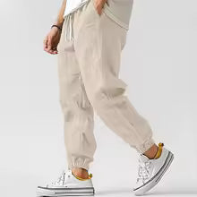 Harem Pants Hombre Cotton Linen Streetwear Joggers 2026