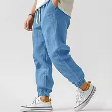 Harem Pants Hombre Cotton Linen Streetwear Joggers 2026
