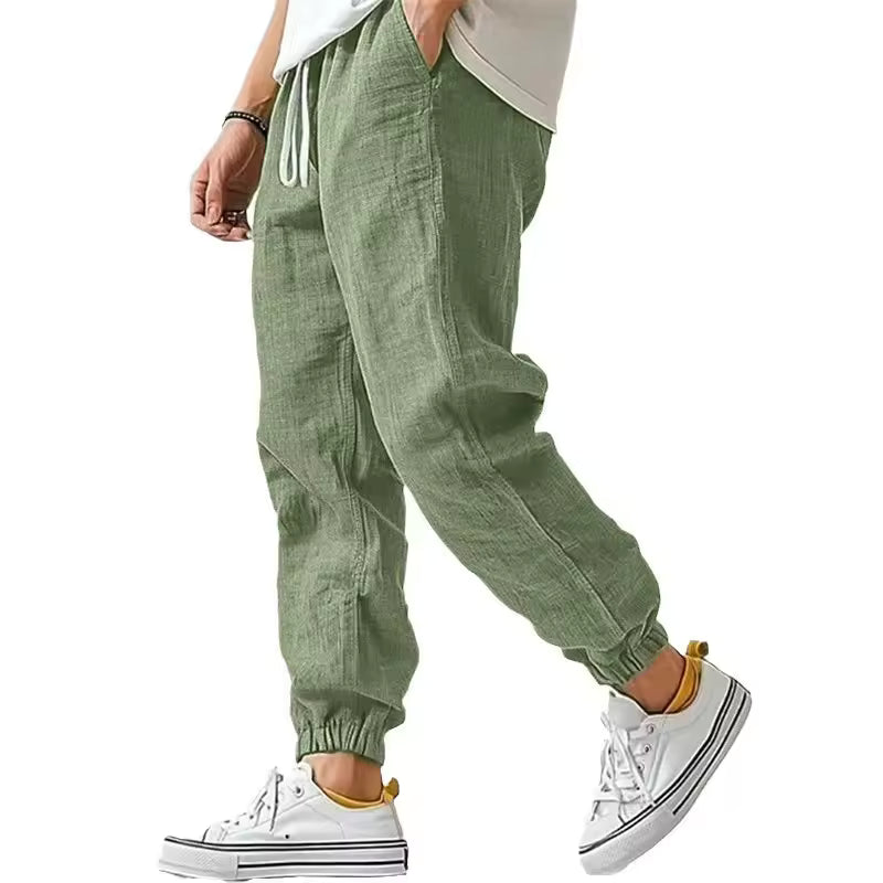 Harem Pants Hombre Cotton Linen Streetwear Joggers 2026